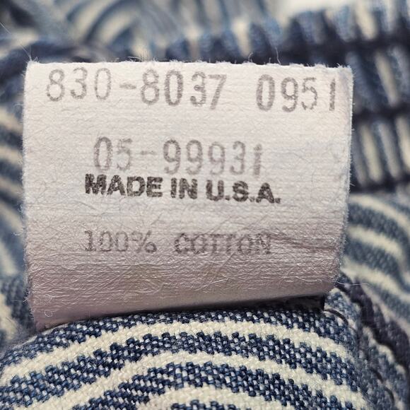 Vintage OshKosh B'Gosh Hickory Stripe 90s Railroad Engineer Overalls 3-6 Months - Picture 7 of 7